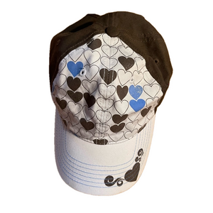 Concept One Hearts Strapback Baseball Cap Brown and White
